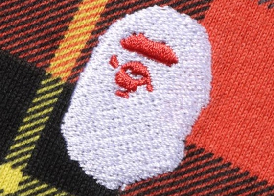 BAPE Logo Check Relaxed Fit One Point Tee Red Order BAPE Logo Check Relaxed Fit One Point Tee Red