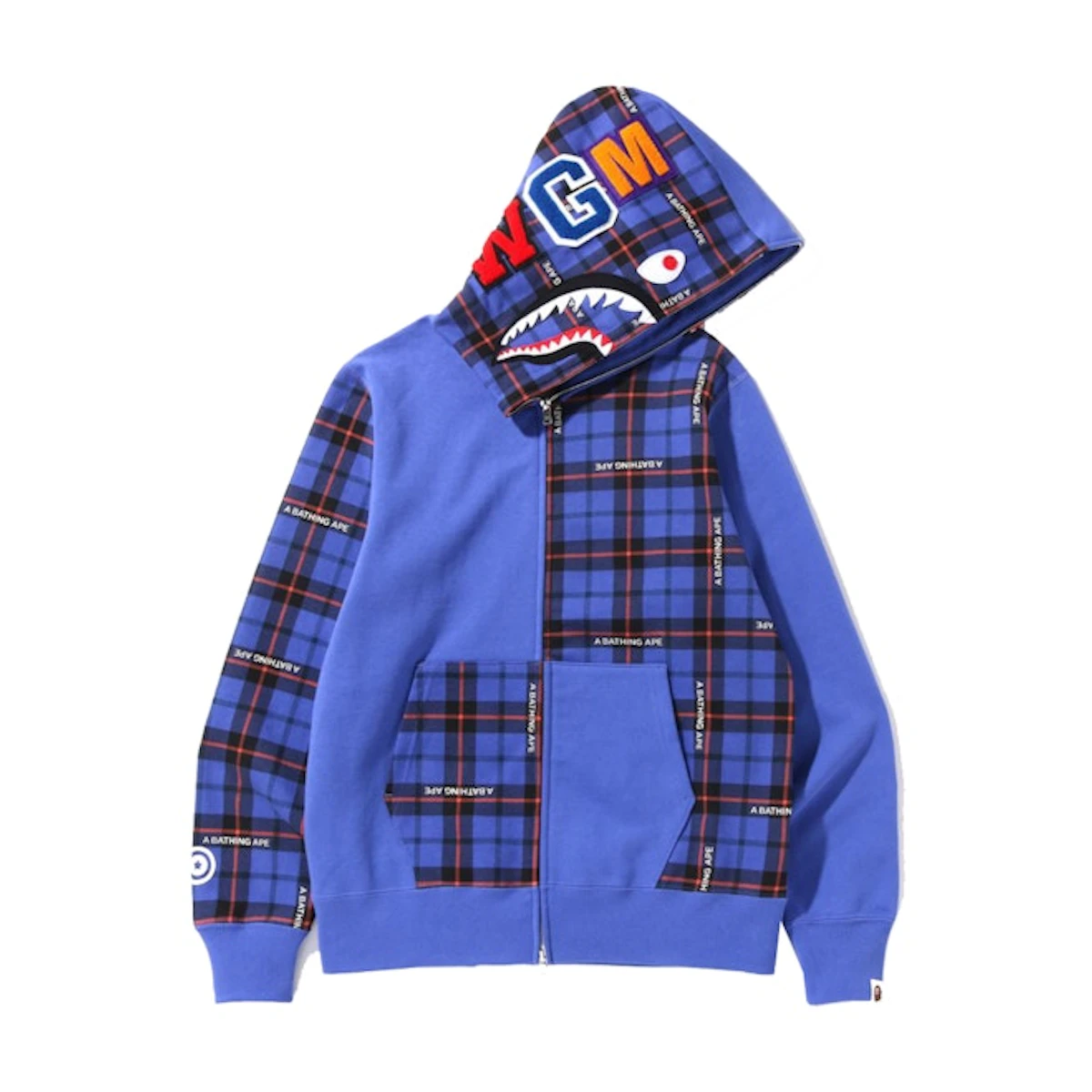 A BATHING APE®チェックシャークフルジップパーカー (青) を購入 A BATHING APE®チェックシャークフルジップパーカー (青) を購入