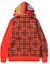Lookbook Sudadera con Capucha Roja BAPE Logo Check Shark Full Zip