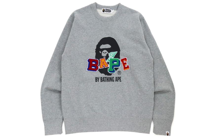 BAPE Logo Crewneck Graphic Sweatshirt Long Sleeve 0ZXSWM113013H