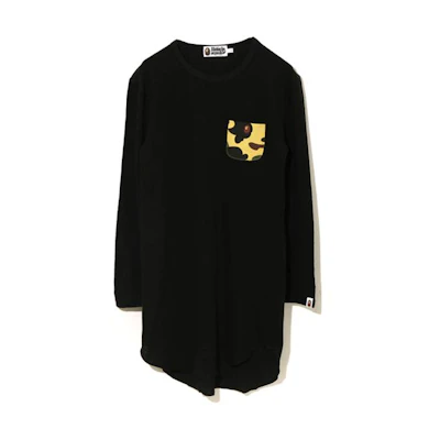 BAPE Logo Embroidered Patchwork Crewneck Long Sleeve Dress. 0ZXDSW235503G