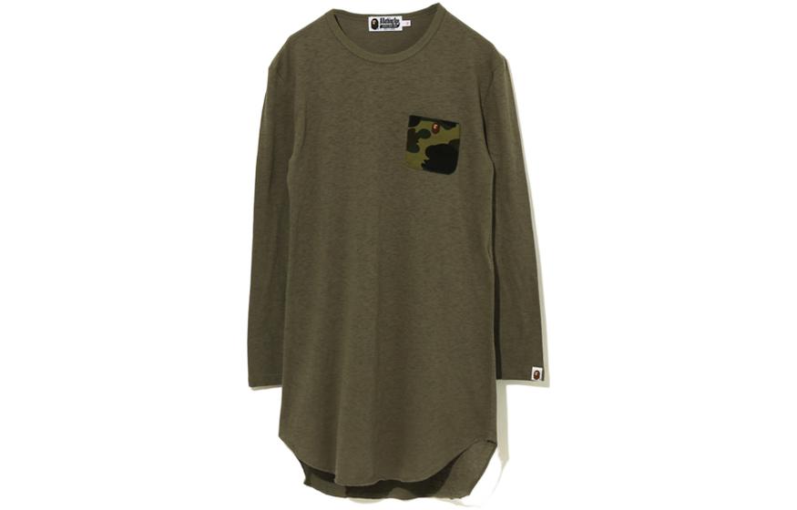 Lookbook BAPE Logo 刺繡拼接設計長袖連身裙。 0ZXDSW235503G