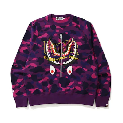 BAPE Logo Letter Print Crewneck Sweatshirt Purple () 0ZXSWM113018F
