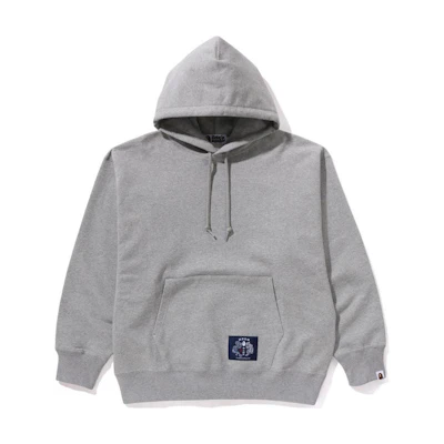 BAPE Logo Loose Fit Hoodie Grey 1K22-114-002