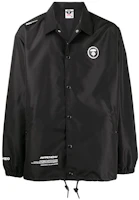 BAPE Logo Print Casual Polo Collar Jacket Black ALJ7496XXI BAPE Logo Print Casual Polo Collar Jacket Black ALJ7496XXI