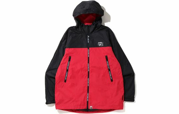 BAPE Logo Print Colorblock Hoodie Jacket 1G3-0140-008