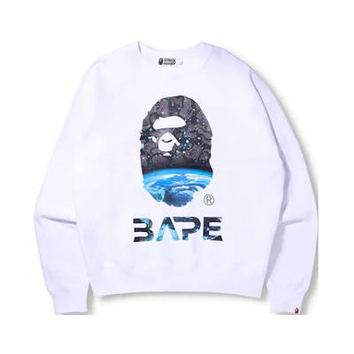BAPE Logo Print Crewneck Pullover Long Sleeve Sweatshirt 0ZXSWM113005H