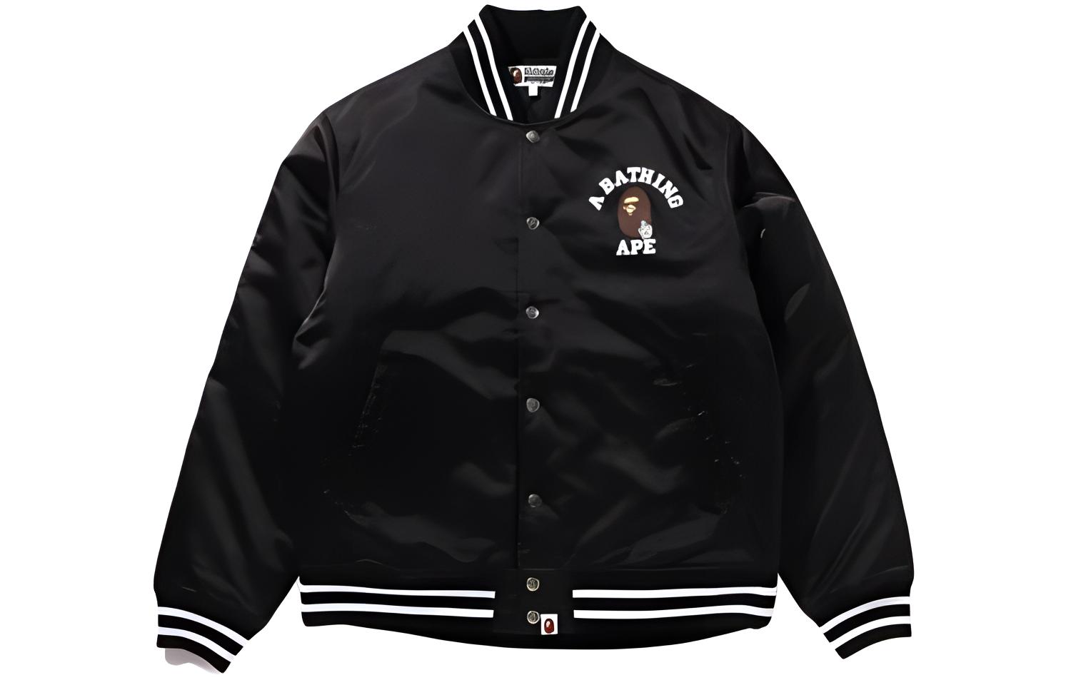 BAPE Logo Print Single-Breasted Long-Sleeve Jacket 1K25-141-001