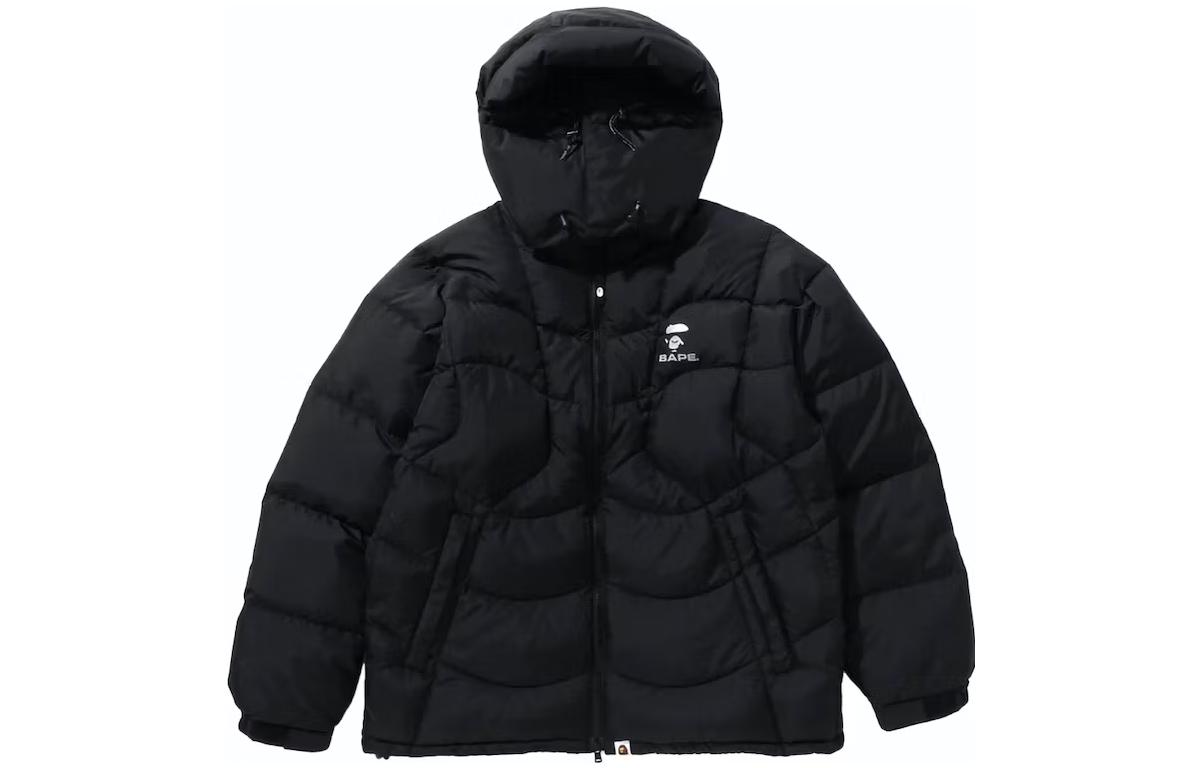 BAPE Logo Print Zip-Up Hooded Jacket 1J80-144-005