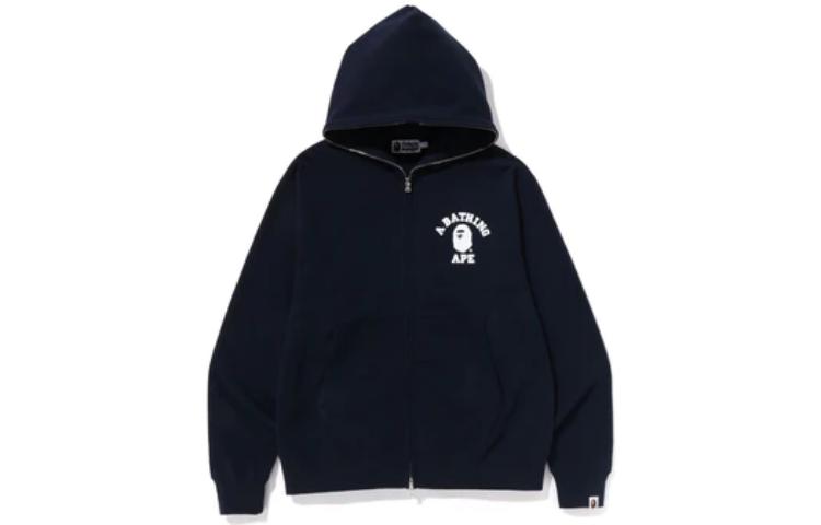BAPE Logo Printed Zip-Up Hoodie Jacket for Men 1J30-115-018