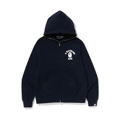 BAPE Logo Printed Zip-Up Hoodie Jacket for Men 1J30-115-018