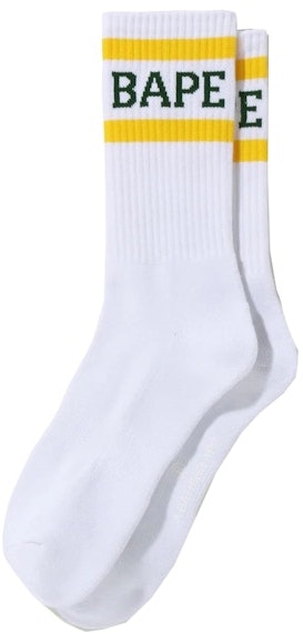 bape-logo-socks-yellow