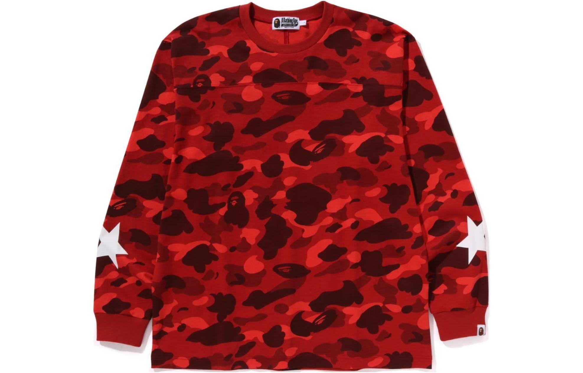 BAPE Loose-Fit Camo Print Crewneck Long-Sleeve Sweatshirt 1K30-111-007
