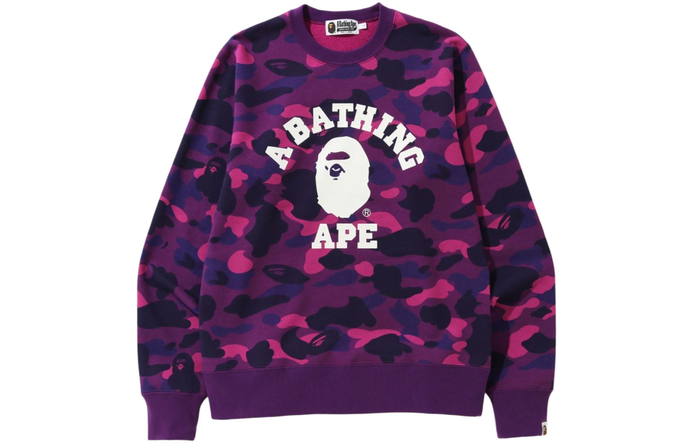 BAPE Loose Fit Crewneck Alphabet Print Long Sleeve Sweatshirt 1J70-113-007
