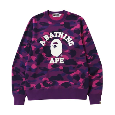 BAPE Loose Fit Crewneck Alphabet Print Long Sleeve Sweatshirt 1J70-113-007