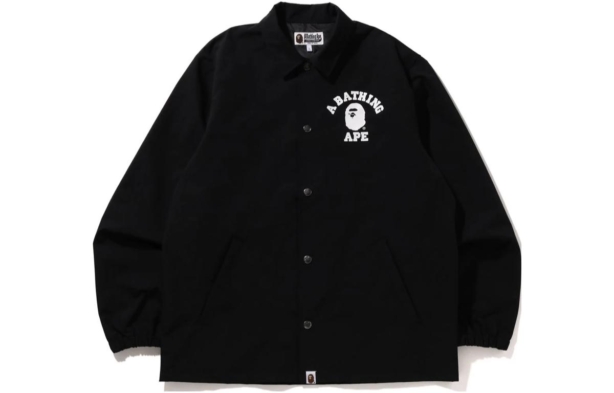 BAPE Loose Fit Logo Print Collared Long Sleeve Jacket - 1J70-140-015