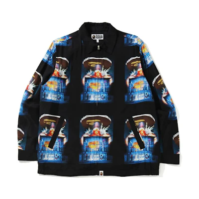 BAPE Loose Fit Long Sleeve Jacket with Invader Print 1H30-140-007