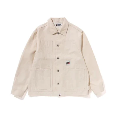 BAPE Loose Fit Printed Button-Up Jacket Beige 1J70-140-005