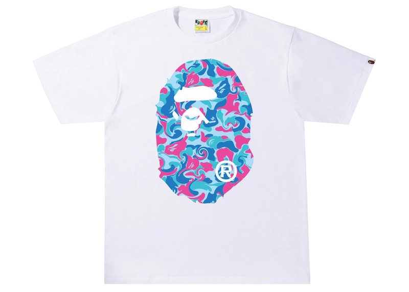 Buy BAPE 大理石迷彩大猩猩頭圖案白色T恤