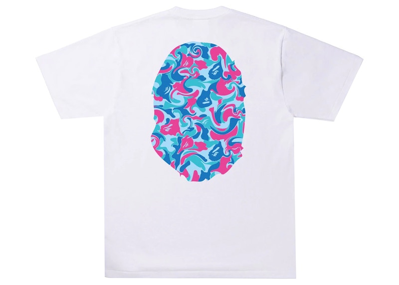 BAPE Marble Camo Big Ape Head Tee White 圖 2