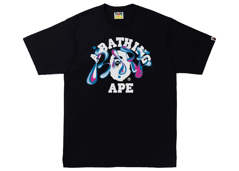 BAPE Marble Camo Liquid College Tee Black