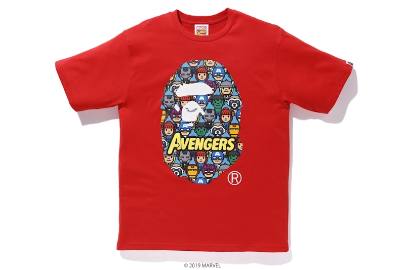 Bape Marvel Avengers Ape Head Tee Red