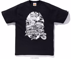 Bape Marvel Camo Captain America Ex Tee Black Bape Marvel Camo Captain America Ex Tee Black