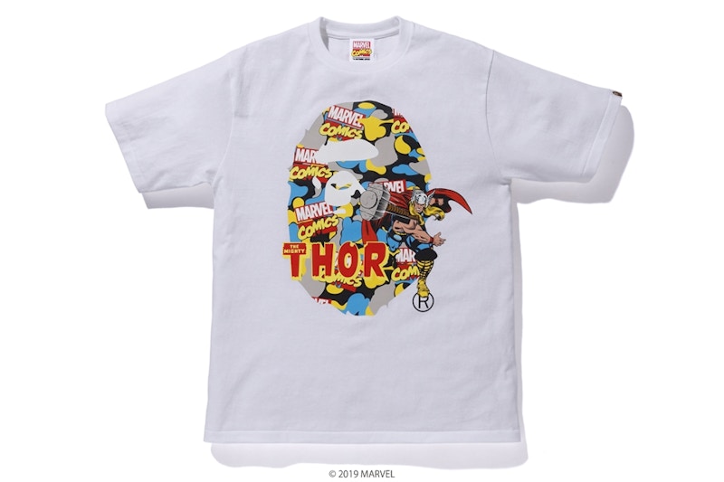 Buy Camiseta Blanca Bape Marvel Camo Mighty Thor