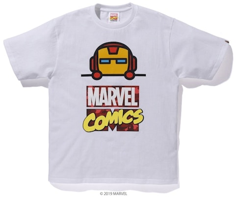 Bape Marvel Comic Iron Man T-Shirt Putih Buy Bape Marvel Comic Iron Man T-Shirt Putih
