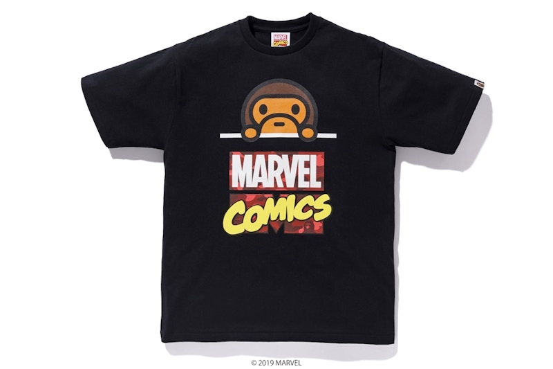 Buy Bape Marvel Comic Milo Tee Black