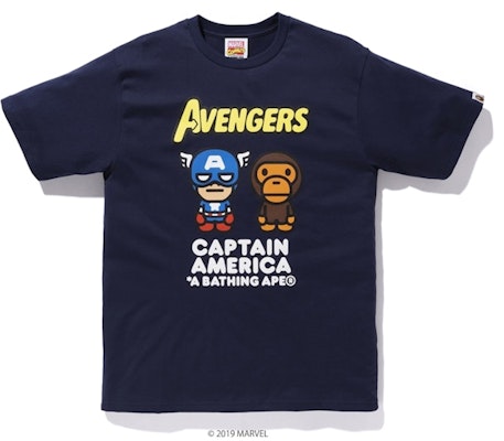 Kaos Bape Marvel Milo Captain America Biru Tua Buy Kaos Bape Marvel Milo Captain America Biru Tua