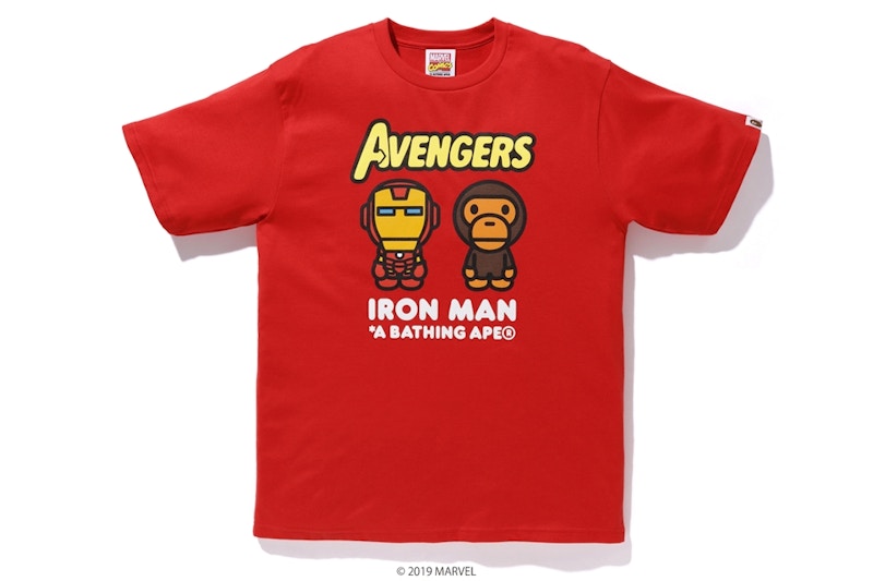 Bape Marvel Milo Iron Man Tee Red