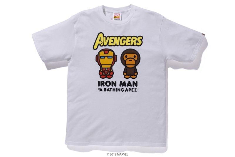 Buy Bape Marvel Milo Iron Man Baju-T Putih