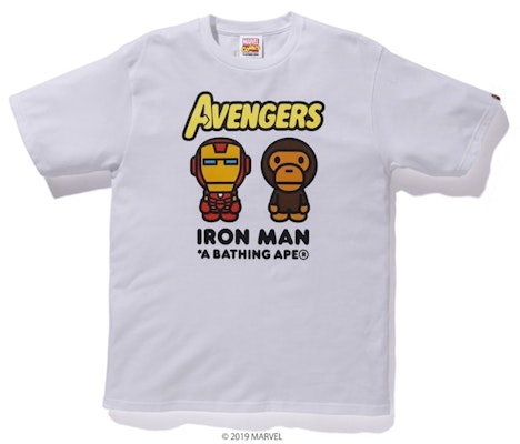 Bape Marvel Milo Iron Man Baju-T Putih Buy Bape Marvel Milo Iron Man Baju-T Putih