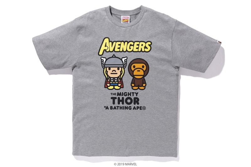 Buy Bape Marvel Milo Mighty Thor Baju Kelabu