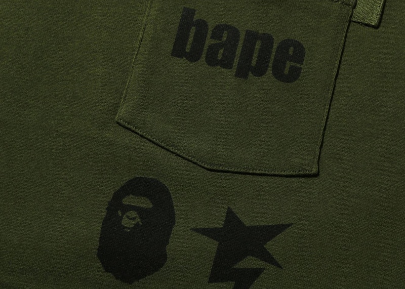 BAPE Military Heavy Weight Pocket Tee Olivedrab 圖 3