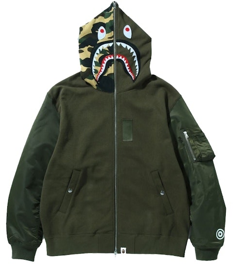 bape-military-shark-relaxed-fit-full-zip-hoodie-olivedrab