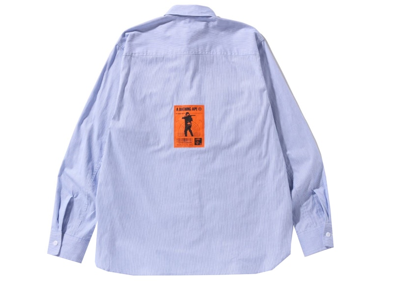 Order BAPE Military Stripe Relaxed Fit Shirt Sax