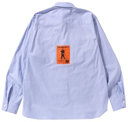 BAPE Military Stripe Relaxed Fit Shirt Sax Order BAPE Military Stripe Relaxed Fit Shirt Sax