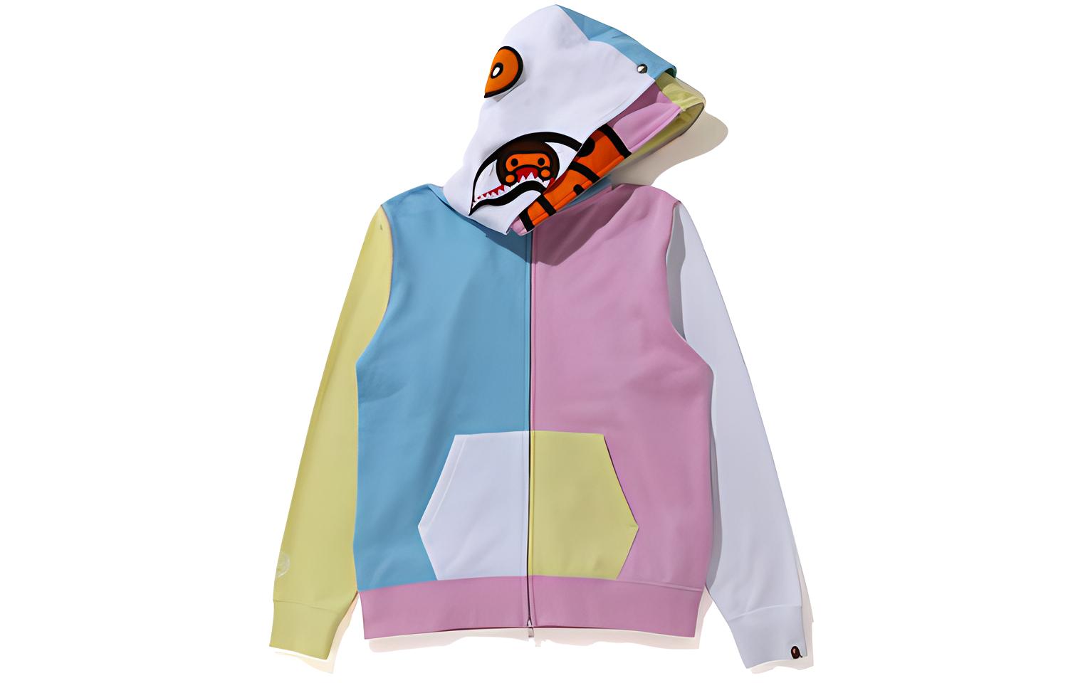 BAPE Milo Shark Full-Zip Hoodie Jacket Unisex Colorblock 2H30-215-501