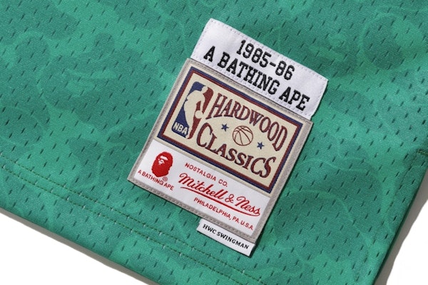 Bape Mitchell & Ness Celtics ABC Basketball Swingman Jersey Green Lookbook Bape Mitchell & Ness Celtics ABC Basketball Swingman Jersey Green
