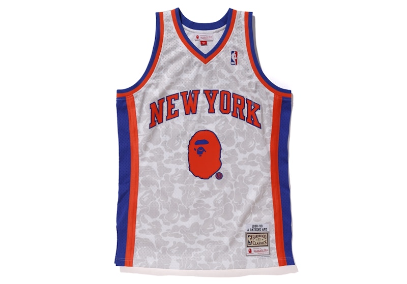 Bape Mitchell & Ness Knicks ABC Basketball Swingman Jersey White