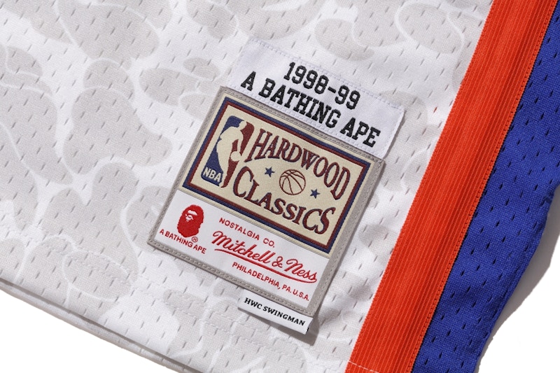 Bape Mitchell & Ness Knicks ABC Basketball Swingman Jersey White 圖 3