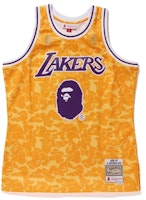 Bape Mitchell & Ness Lakers ABC Basketball Swingman Jersey Yellow Bape Mitchell & Ness Lakers ABC Basketball Swingman Jersey Yellow
