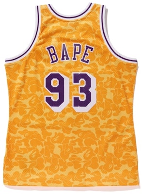 Bape Mitchell & Ness Lakers ABC Basketball Swingman Jersey Yellow Order Bape Mitchell & Ness Lakers ABC Basketball Swingman Jersey Yellow