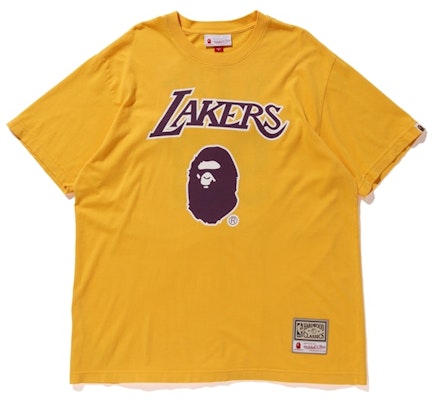Bape Mitchell & Ness 湖人隊黃T恤 Buy Bape Mitchell & Ness 湖人隊黃T恤