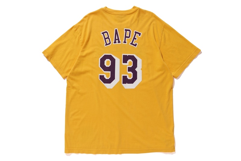 Order Bape Mitchell & Ness 湖人隊黃T恤