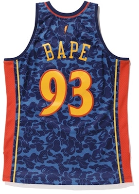Bape Mitchell & Ness Warriors ABC Basketball Swingman Jersey Navy Order Bape Mitchell & Ness Warriors ABC Basketball Swingman Jersey Navy