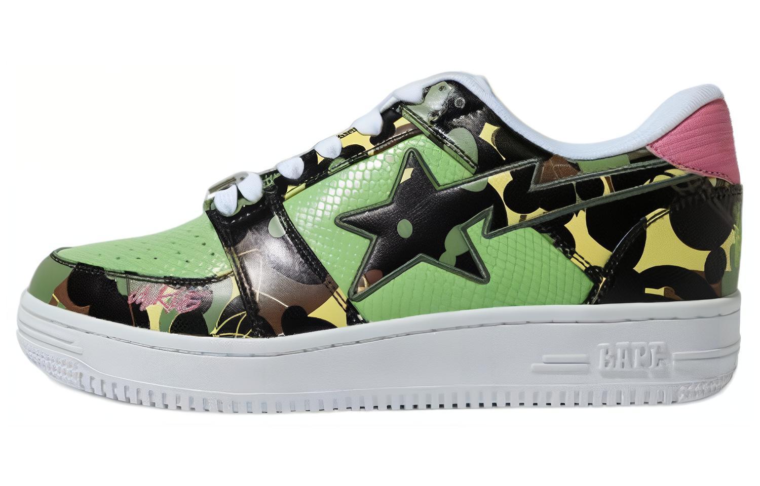 BAPE MO'WAX A BATHING APE Low Top Lace-Up 'Green Fashion'