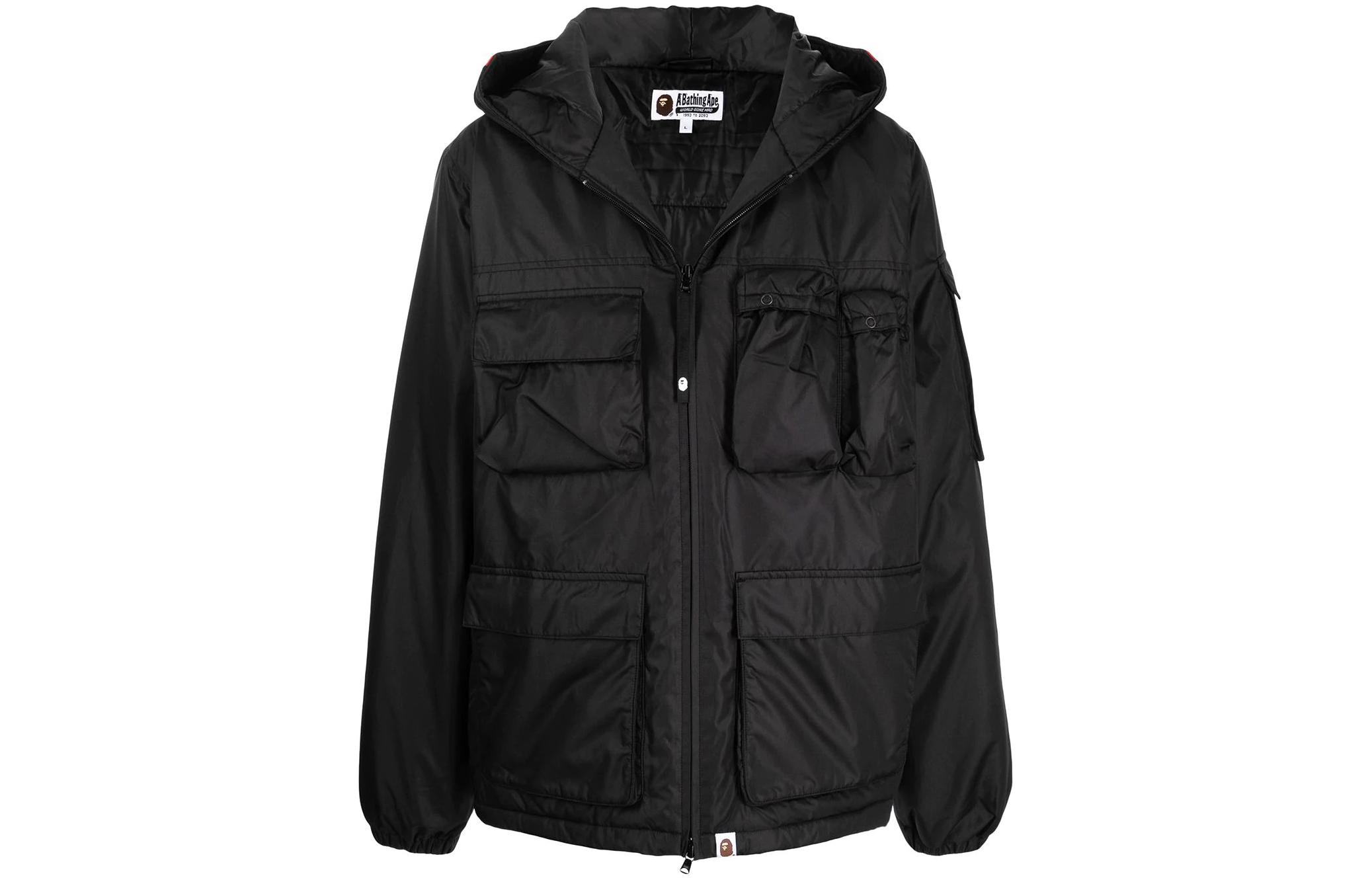 BAPE Multi-Pocket Zip-Up Hoodie Jacket Black 001LJH801012M
